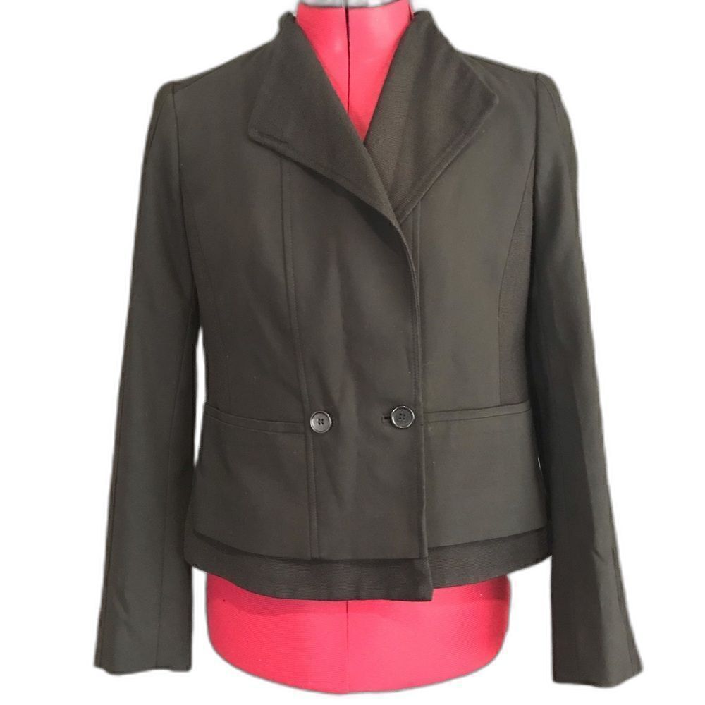 Ann Taylor Blazer Women’s Petite Size 2P Black Long Sleeve Button Pockets